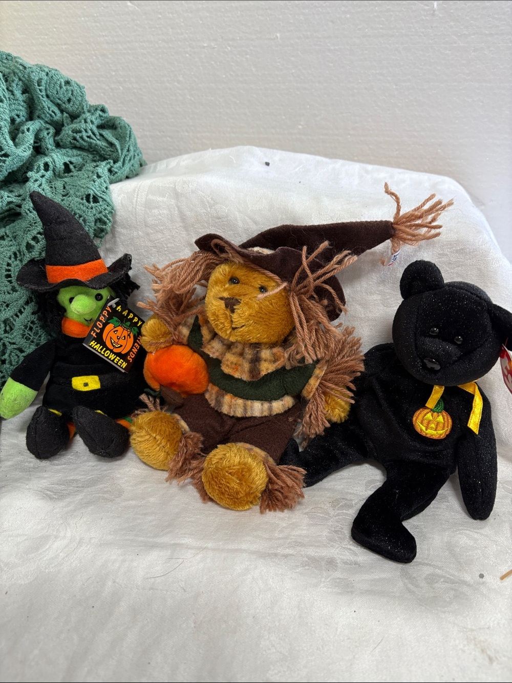 Halloween Plush Trio - Orange, Black, Green